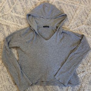 Brandy grey hooded long shelve crop top